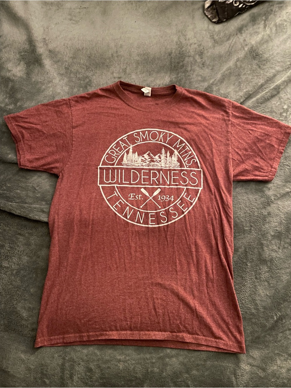 Great Smoky Mountains Tennessee Graphic Tee Hiking Nature T-Shirt Medium